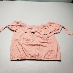 Derek heart pink off the shoulders top women's size medium